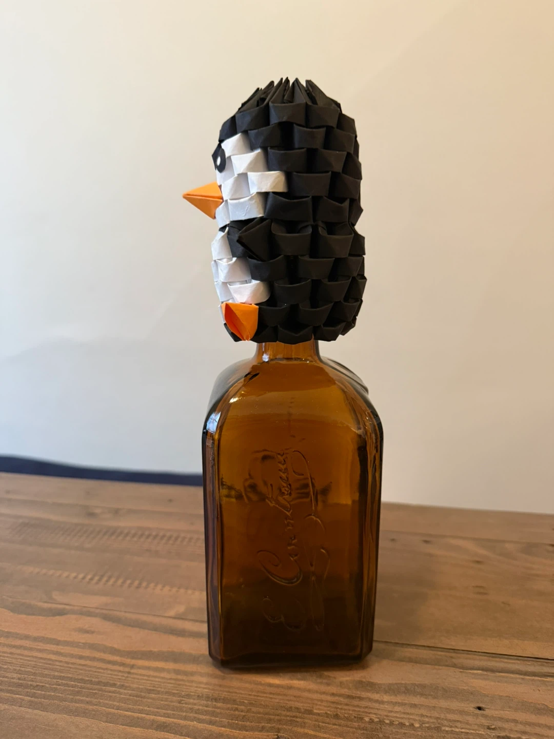 Handmade paper penguin wine bottle topper - photo 2
