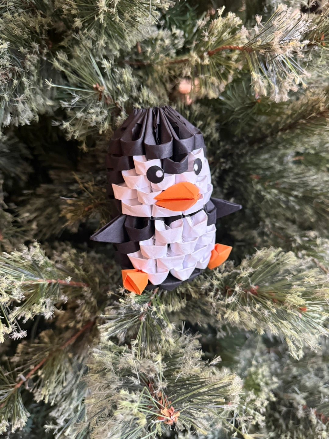 Handmade paper penguin wine bottle topper - photo 3