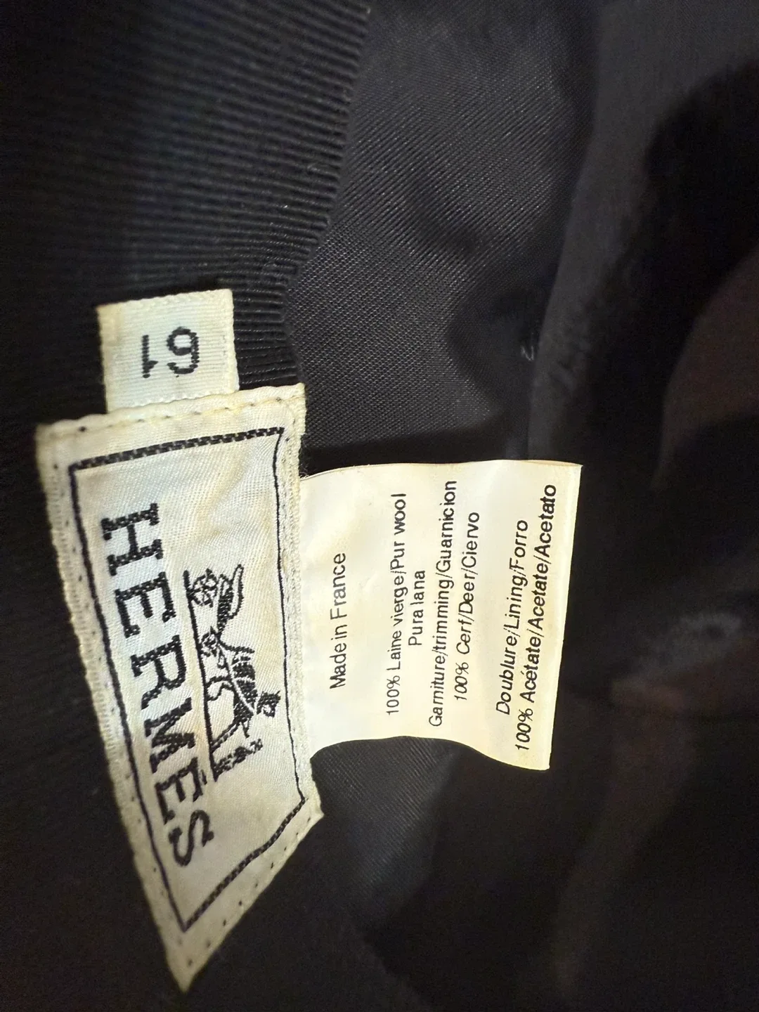 Hermès Brown Wool Hat Size 61 image indicator(3)