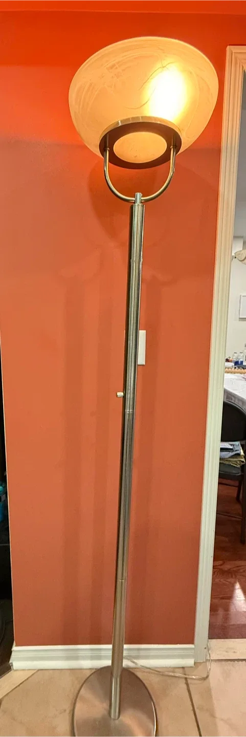 Standing Floor Lamp with Marble Glass Shade image indicator(2)