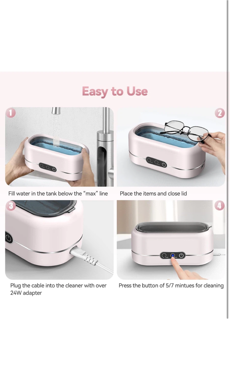 Ultrasonic Cleaner for Jewellery, Glasses, Watches - photo 3