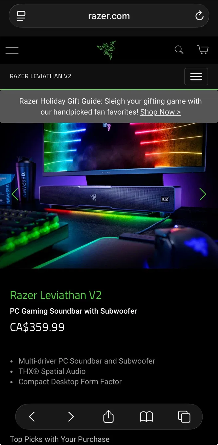Razer Leviathan V2 Soundbar+Subwoofer image indicator(3)