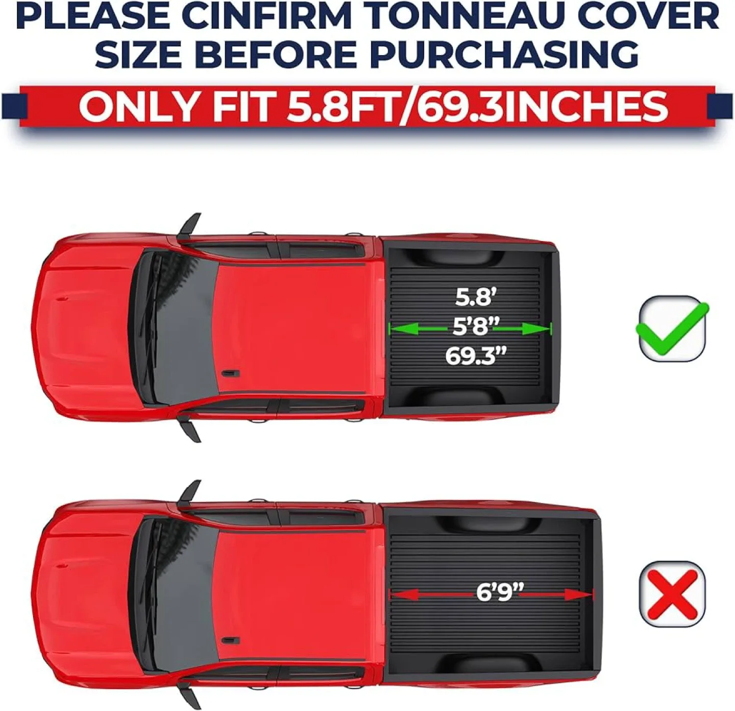 MOSTPLUS Truck Bed Tonneau Cover - 8ft/97in image indicator(6)