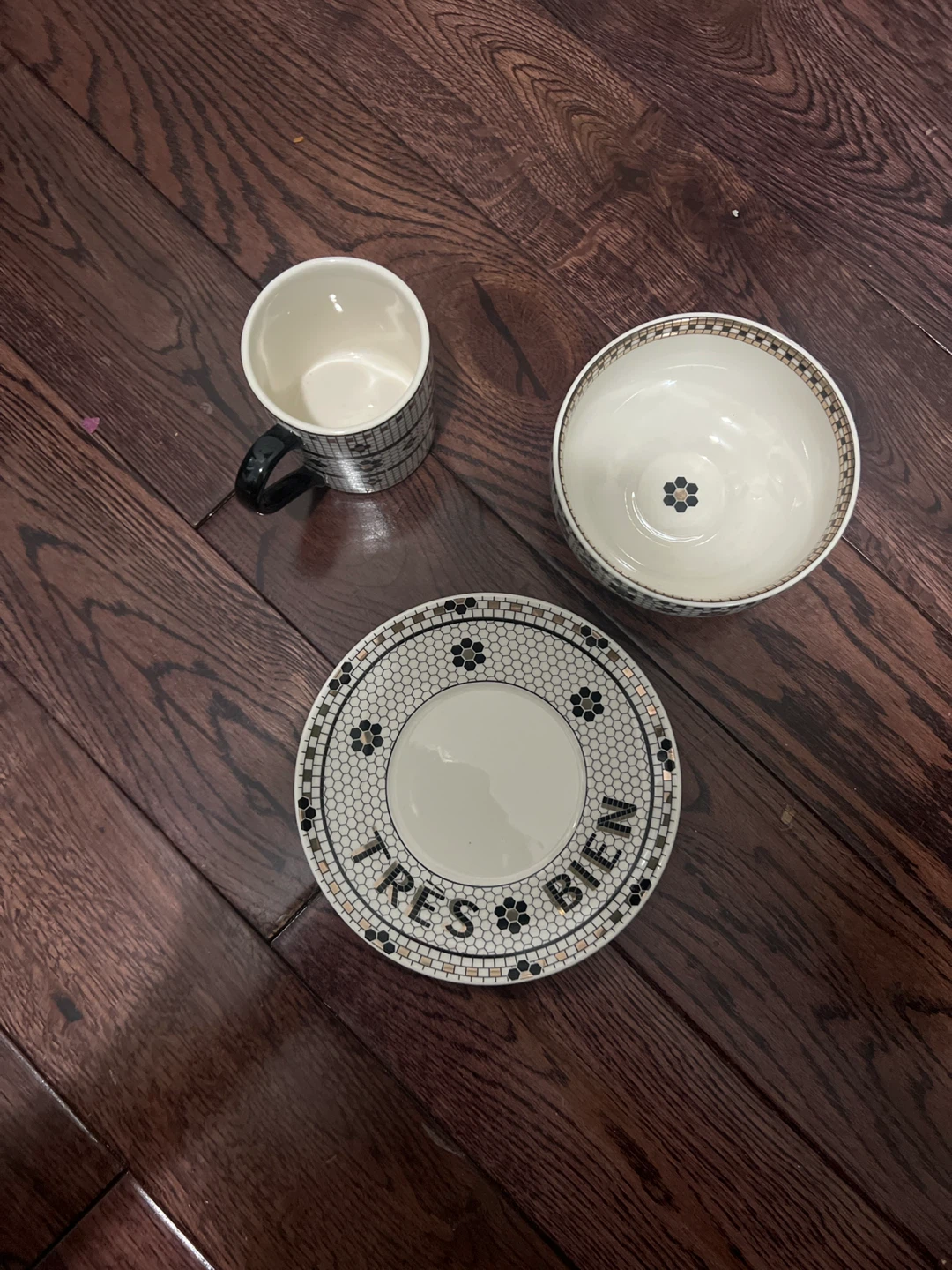 The Bistro Tile Stoneware Espresso Cup & Saucer & bowl - photo 2
