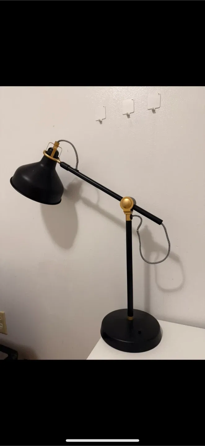 IKEA Tertial Work Lamp - Black & Gold Accent