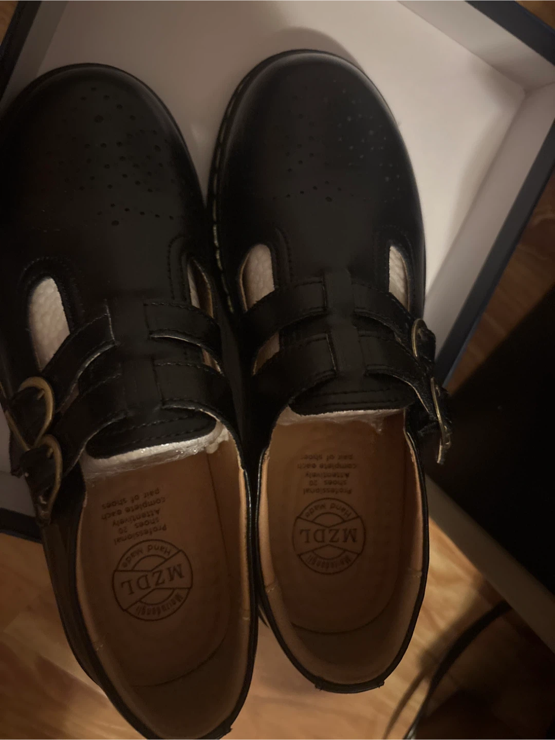 MDZL Black Leather T-Strap Shoes - photo 4