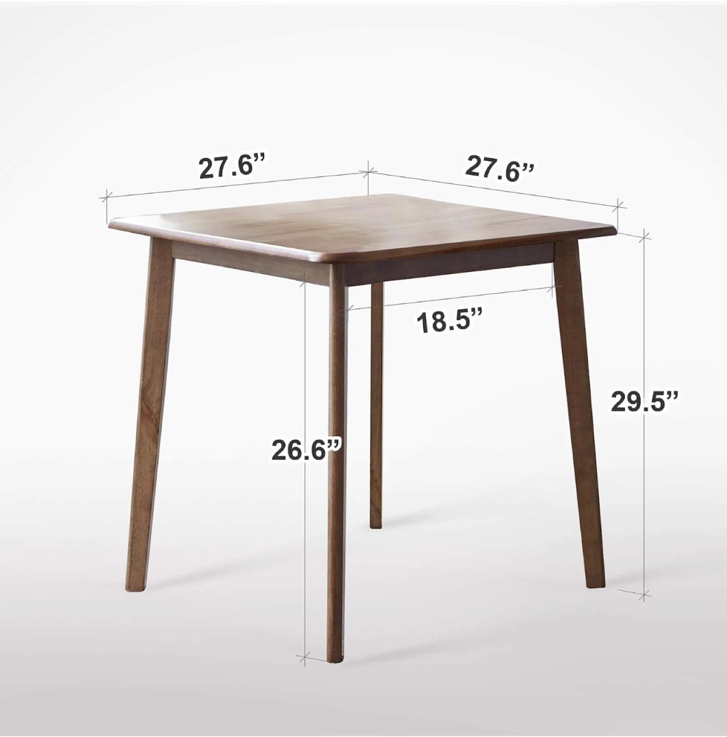 Square Dining Table 27.6" x 27.6" + Chairs - photo 3