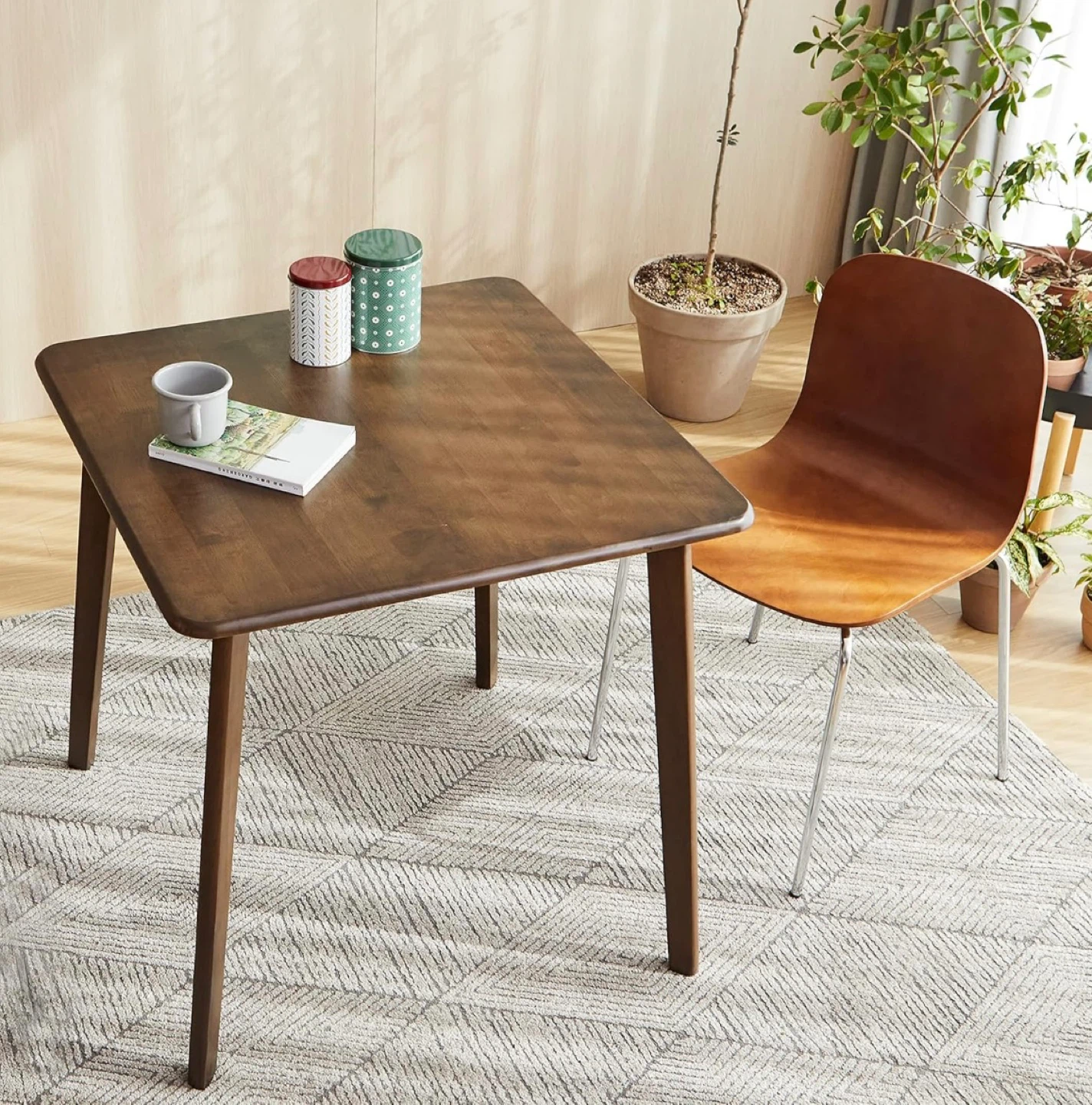 Square Dining Table 27.6" x 27.6" + Chairs