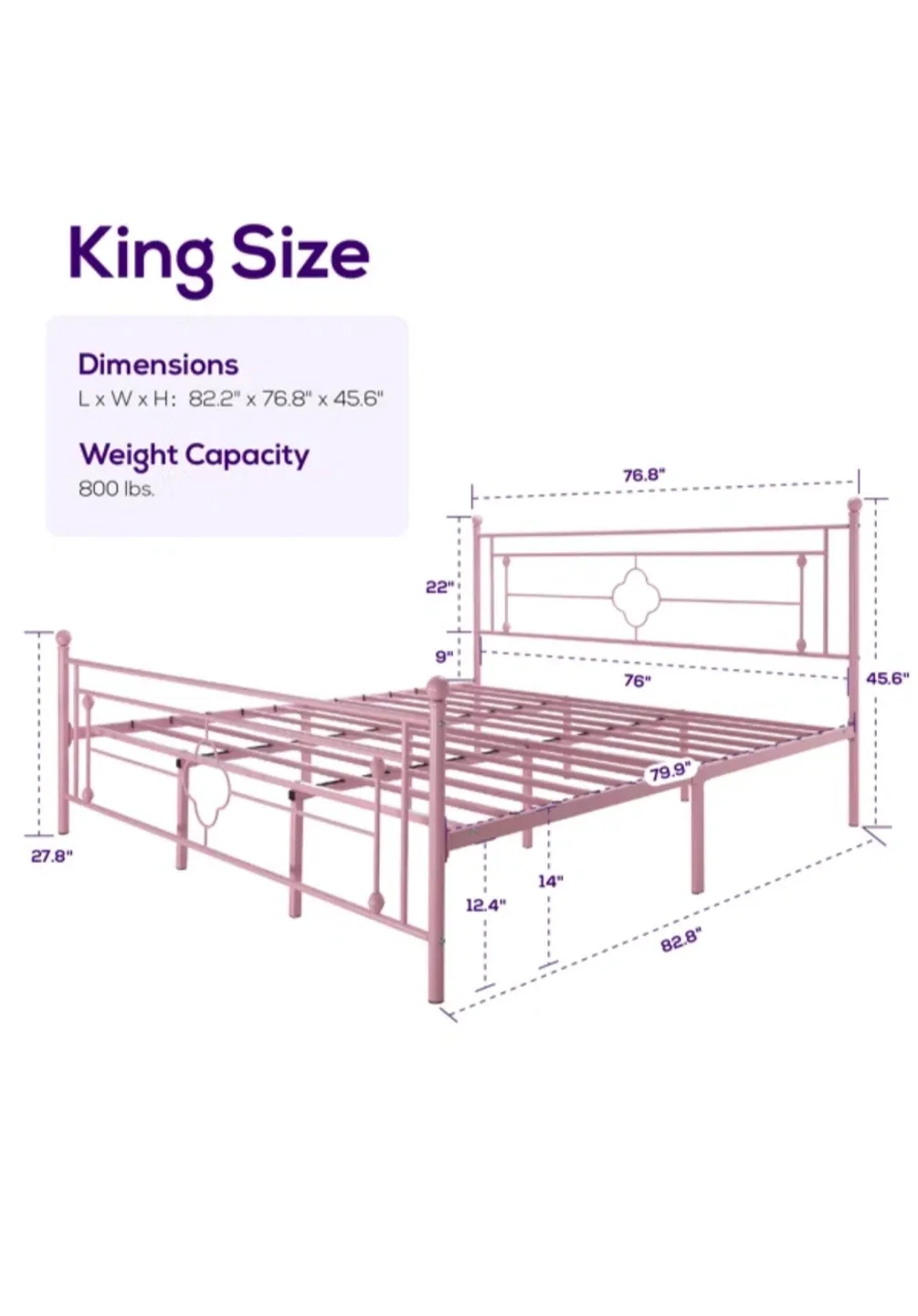 Urgent move out sale! King Size Metal Bed Frame image indicator(2)