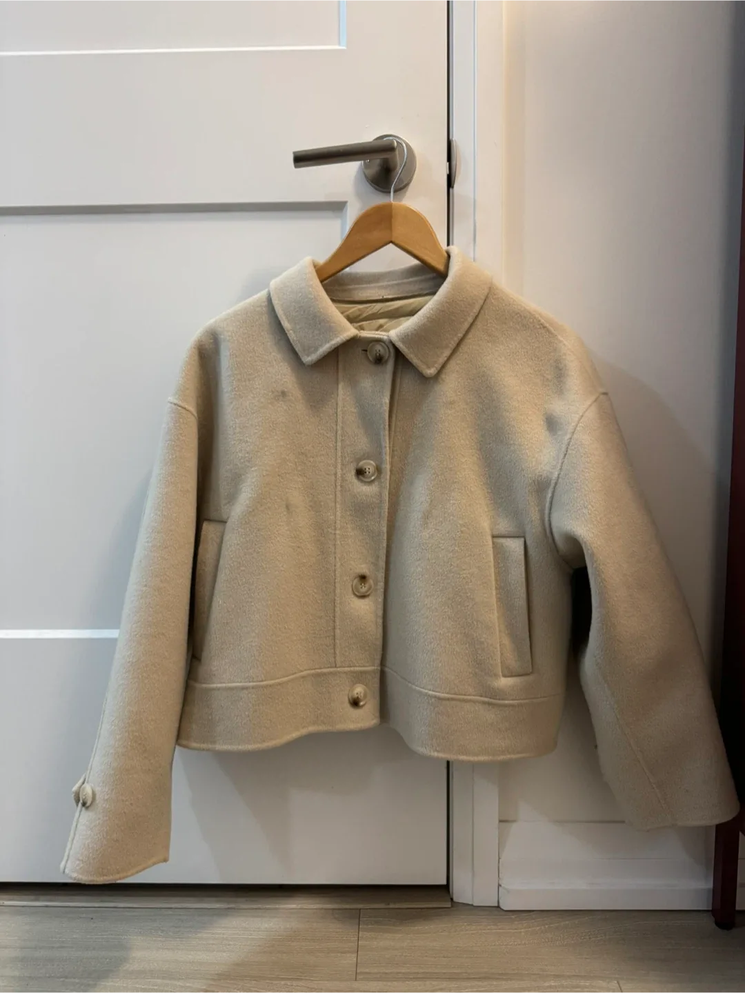 Pink Beige Wool Coat