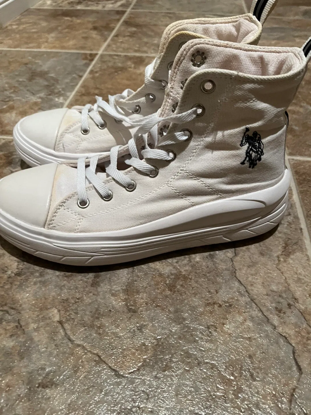 U.S. Polo Assn. White High-Top Sneakers