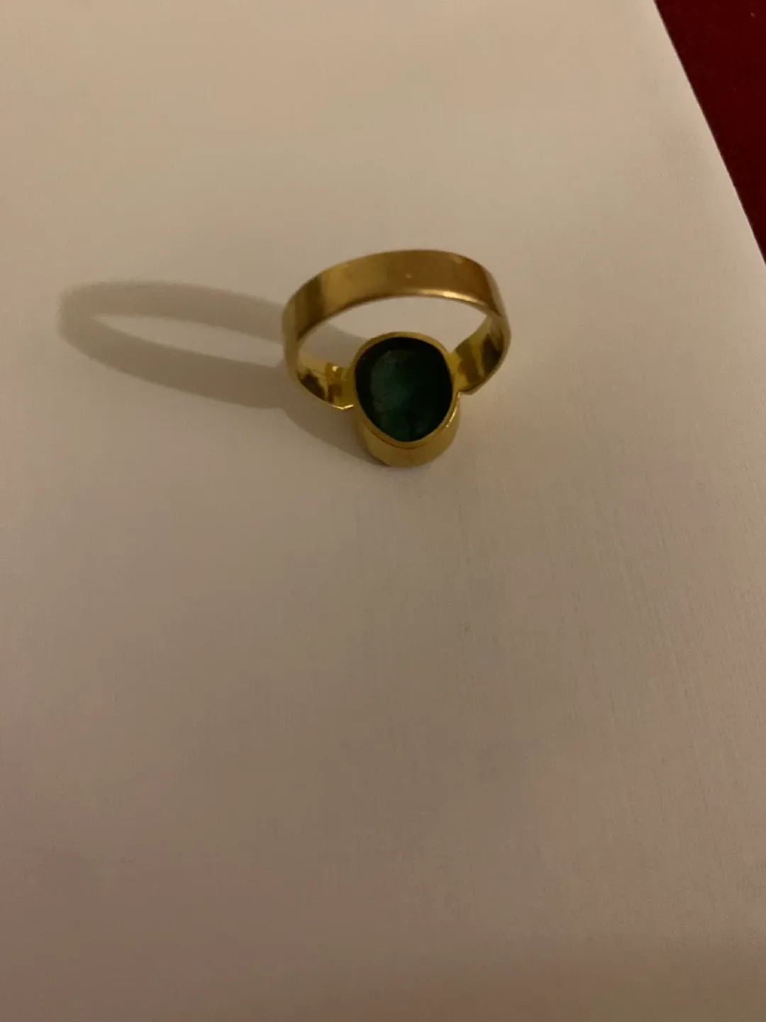 Stunning 22 Karat yellow gold emerald ring - only $1000 image indicator(5)