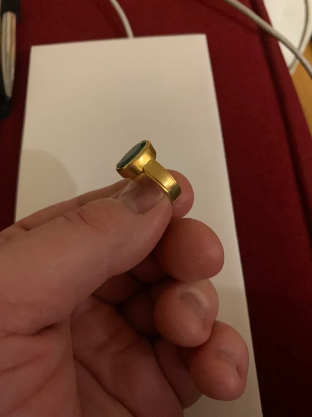 Stunning 22 Karat yellow gold emerald ring - only $1000 image indicator(7)