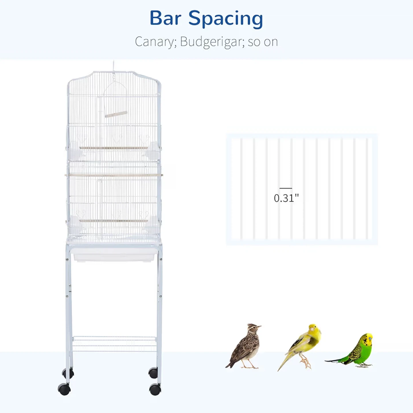 Detachable Bird Cage with Stand - White - photo 5