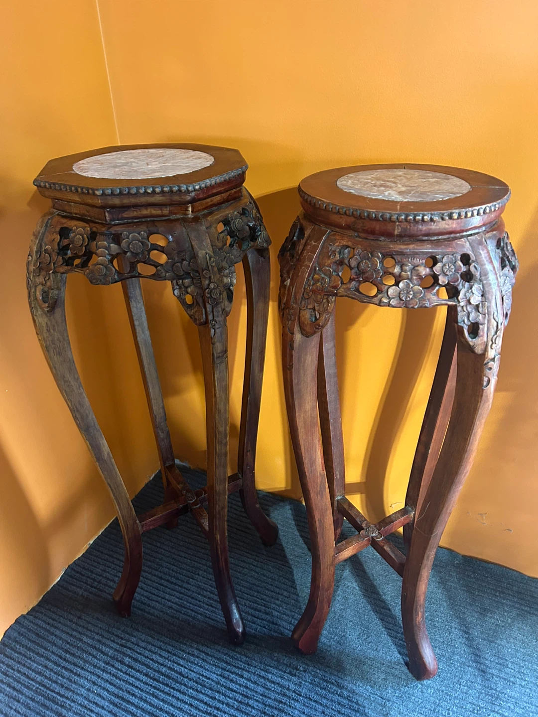Pair of Vintage Wooden Plant Stands