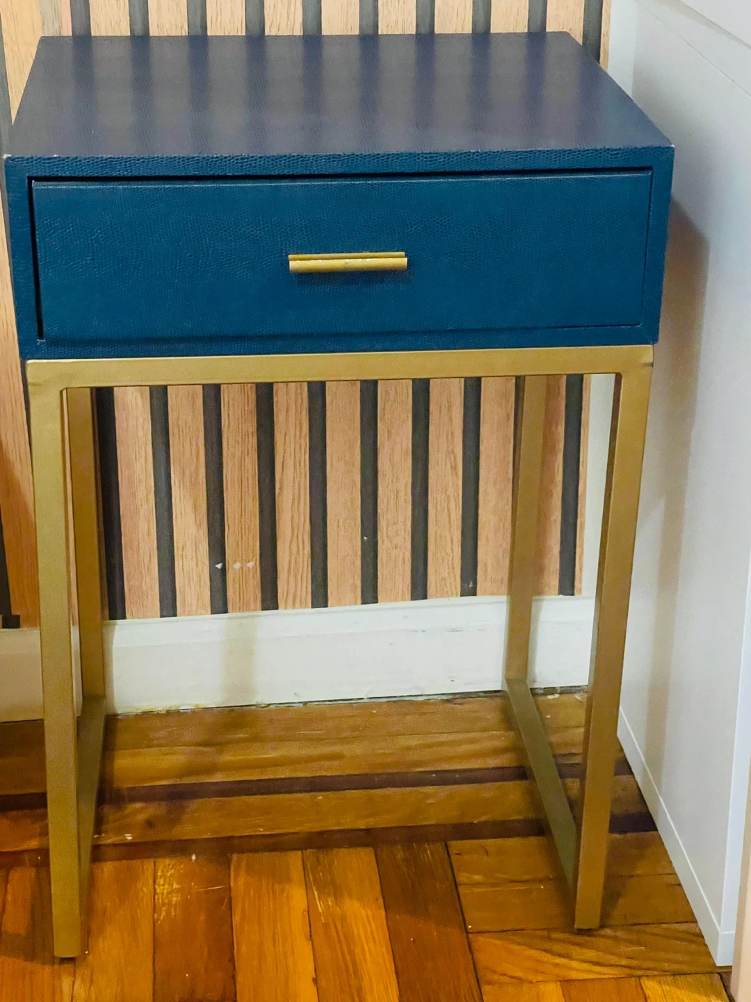 Emma Mason Atlas Shagreen Accent Table - Navy( Moving Out)