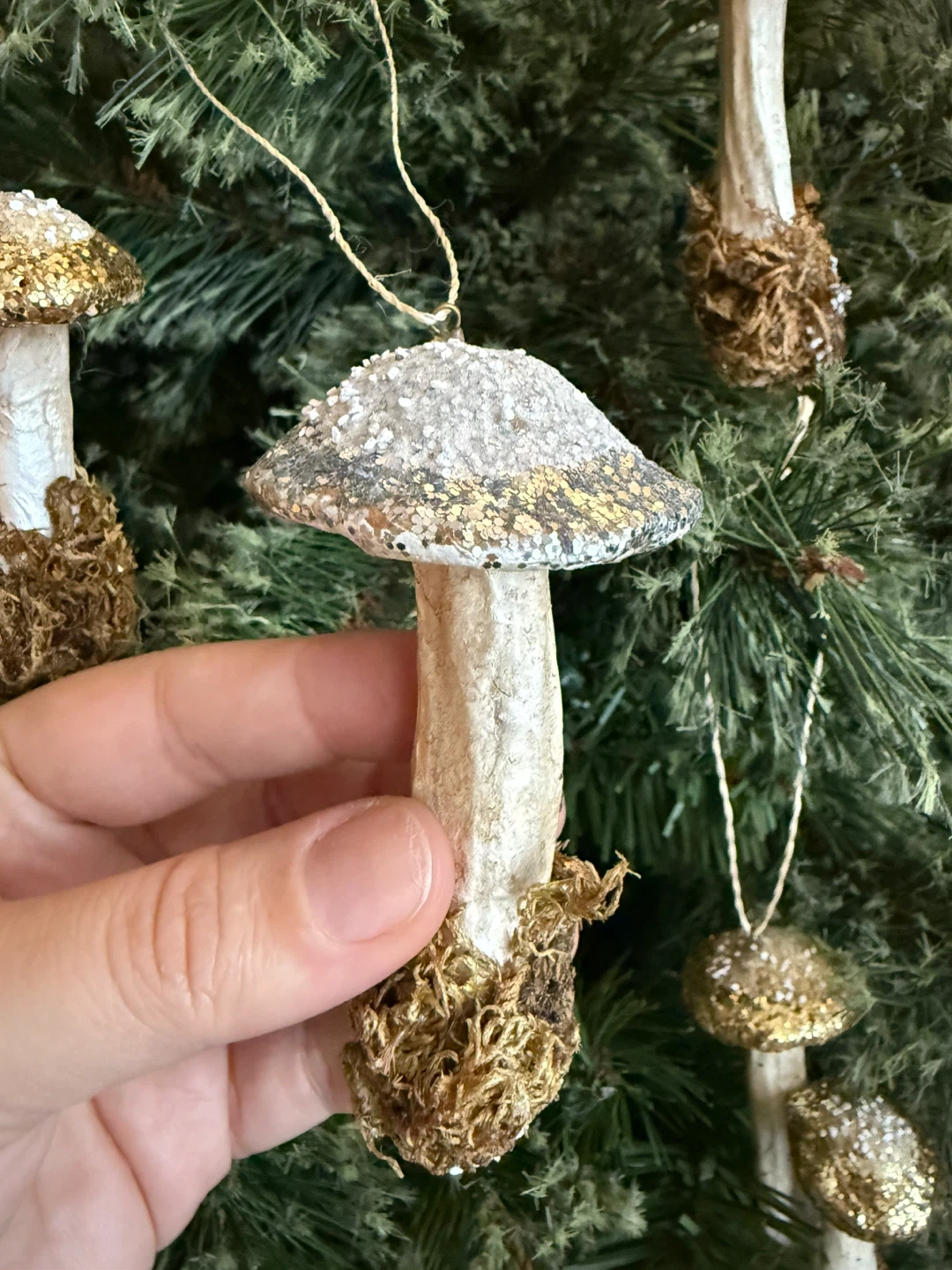 Mushroom glitter holiday ornaments - photo 2