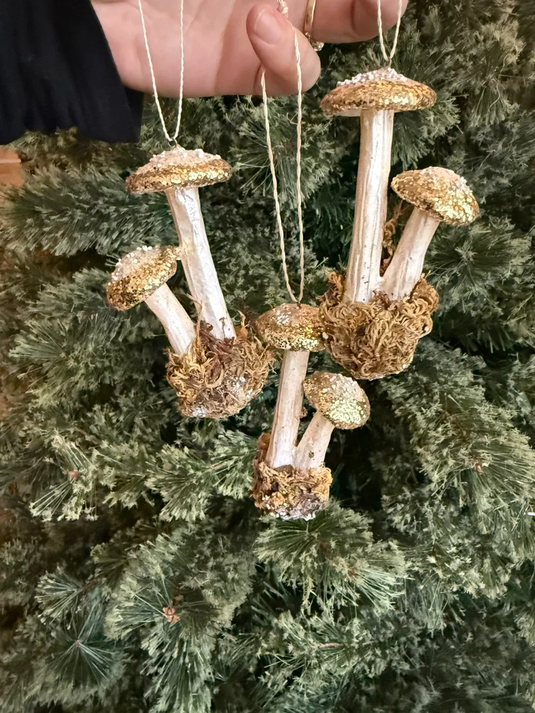 Mushroom glitter holiday ornaments image indicator(5)