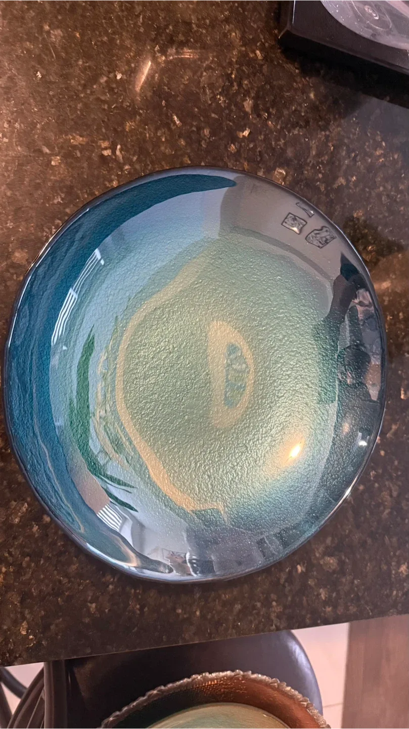 Decorative Teal Glass Bowl