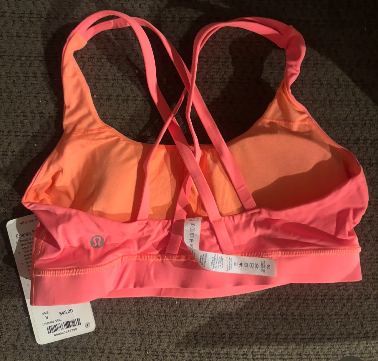 Lululemon Energy Bra Size 8 - Pink - photo 2