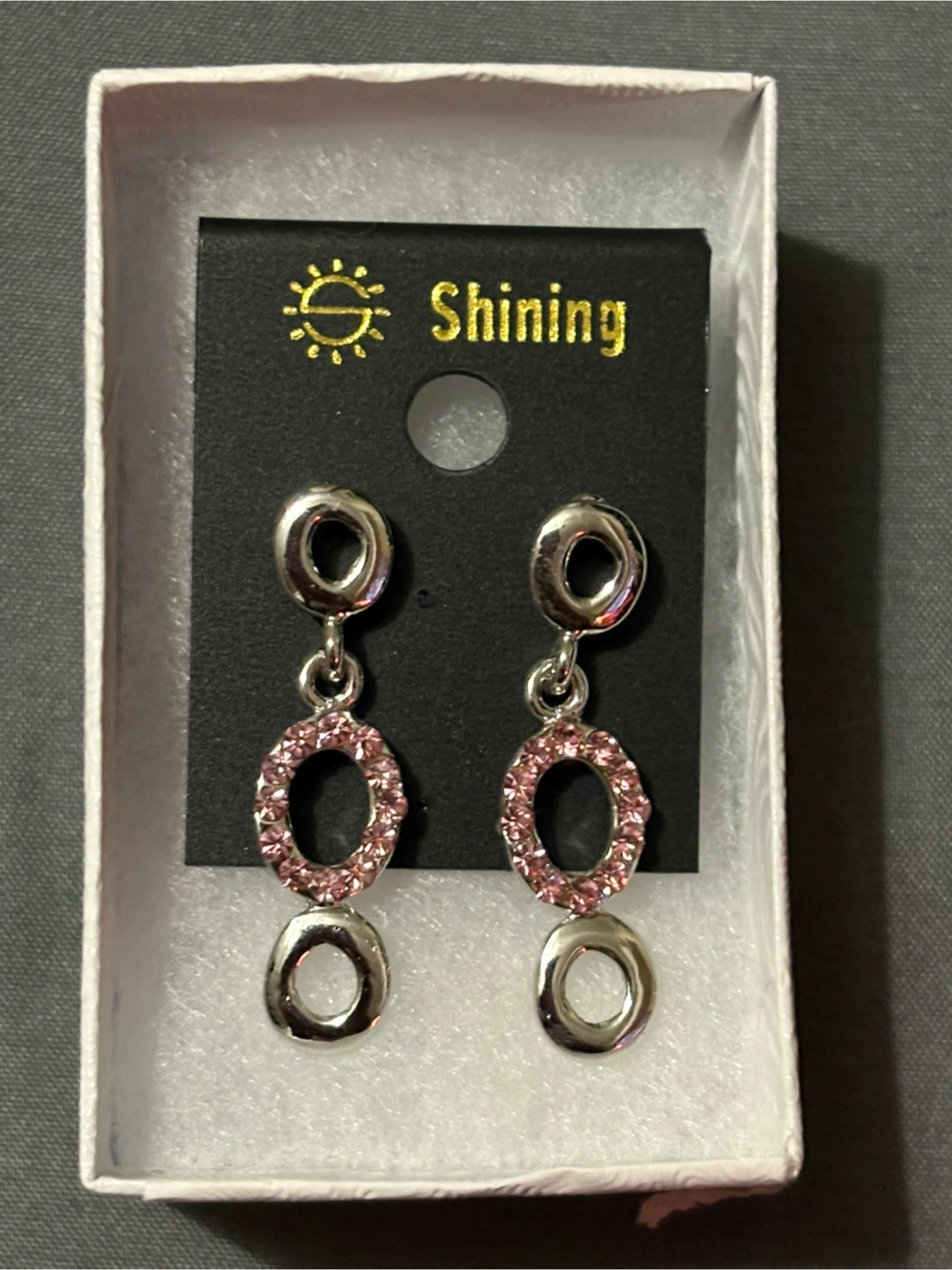 Shining Silver & Pink Earrings
