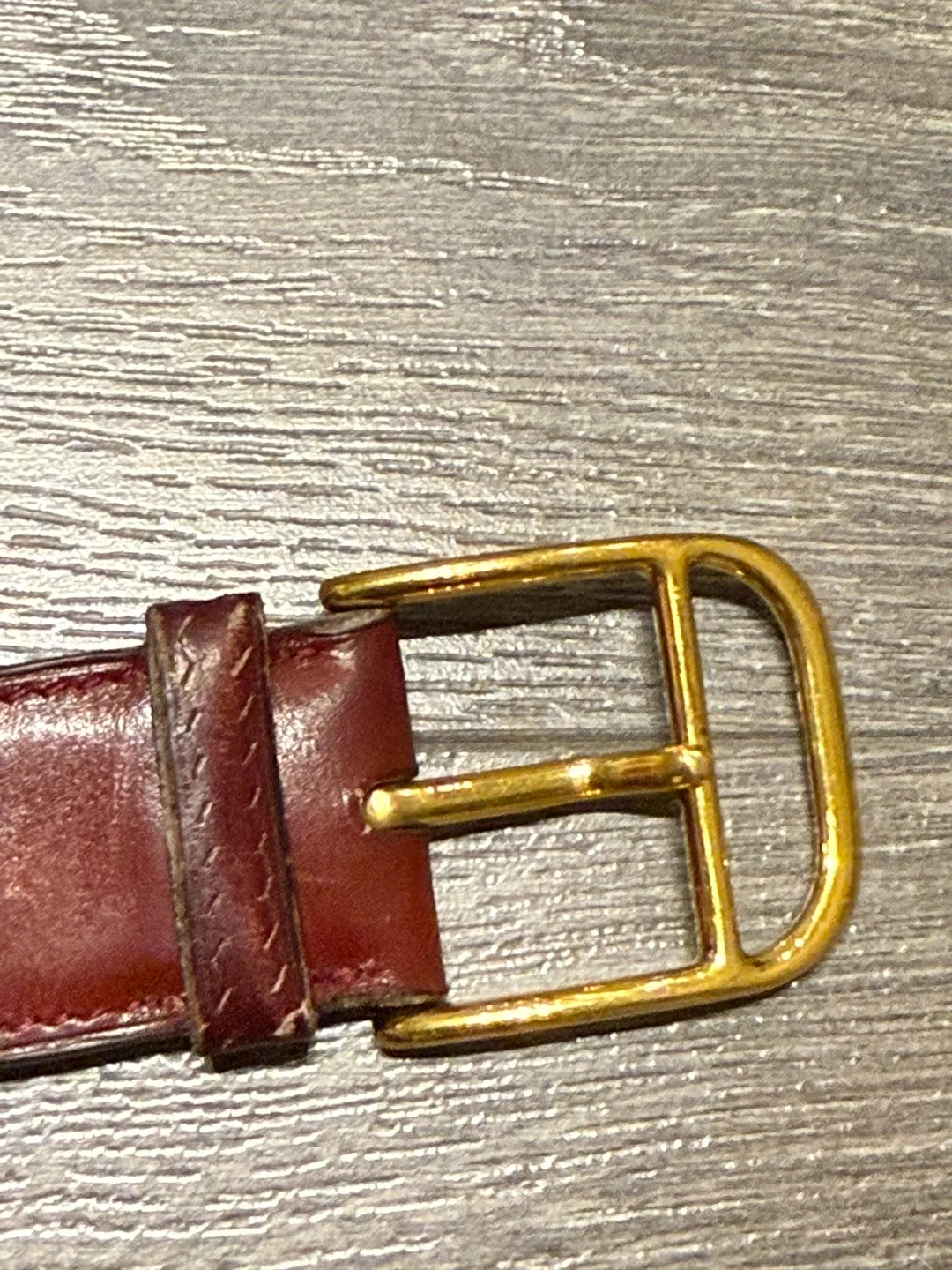 Hermès Leather Belt made in France burgundy