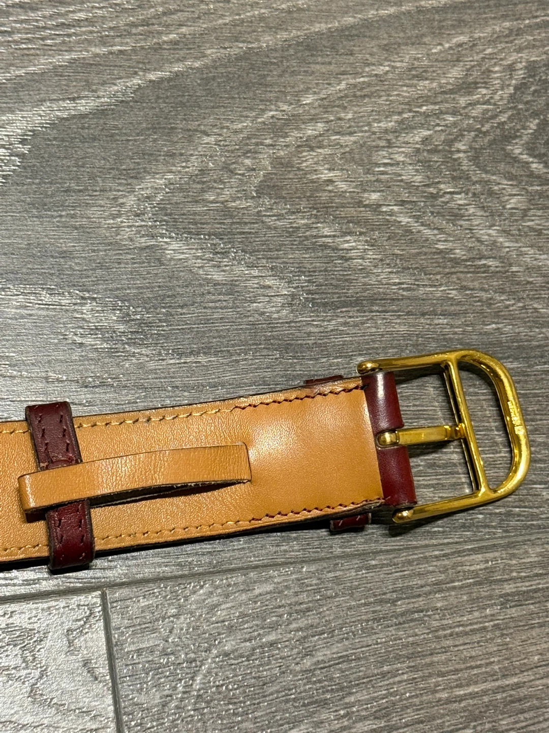 Hermès Leather Belt made in France burgundy - photo 5