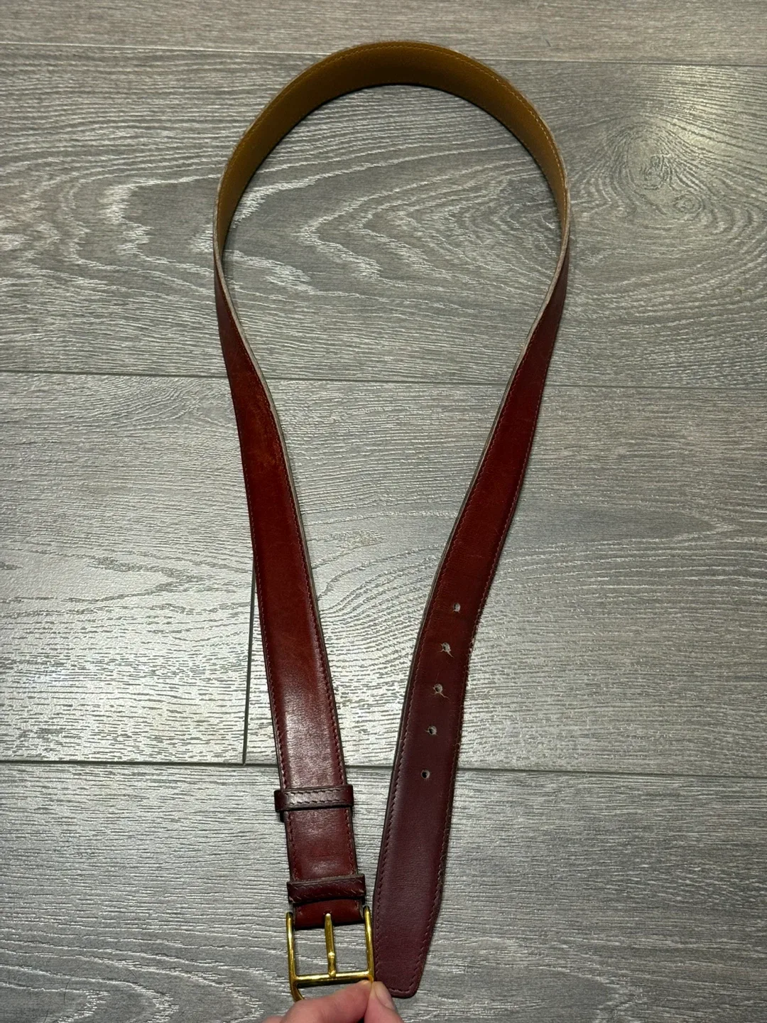 Hermès Leather Belt made in France burgundy image indicator(10)