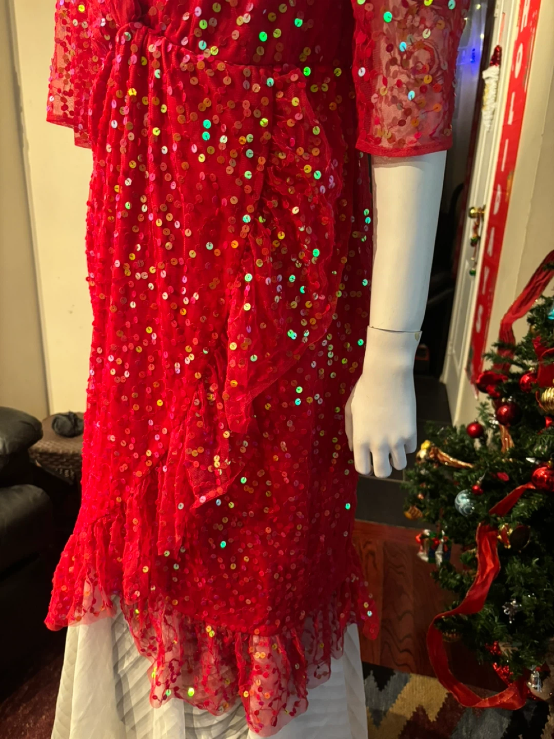 Red Sequin Party Dress