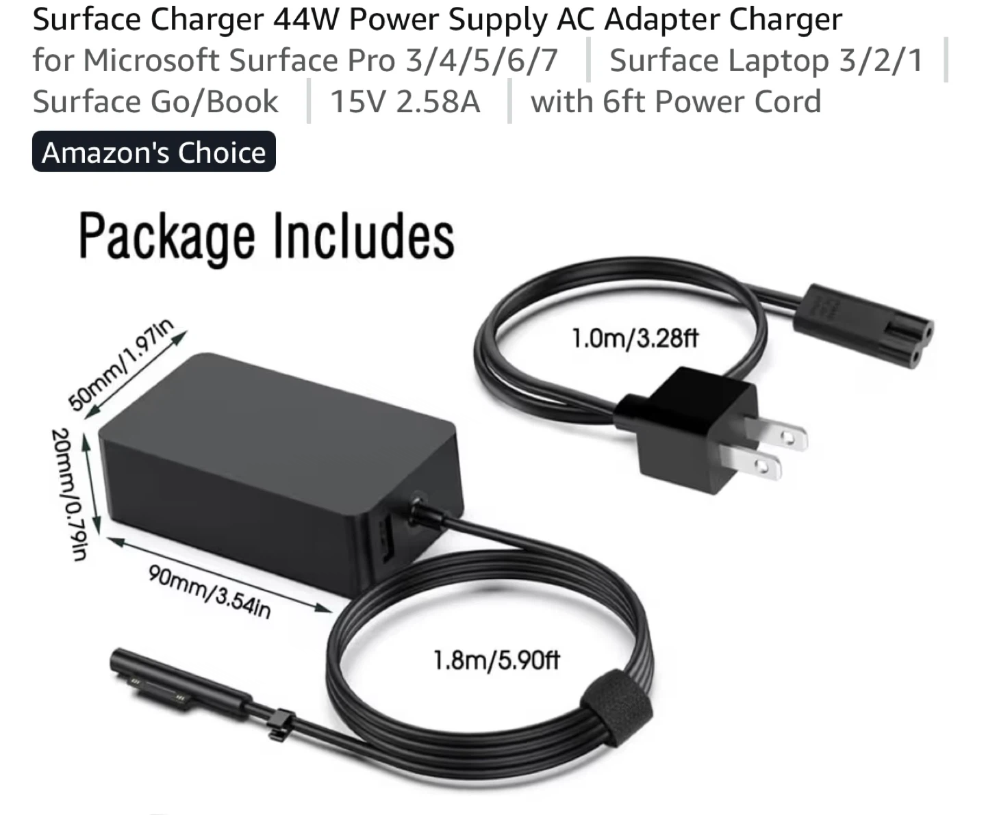 Microsoft Surface Charger 44W Power Supply Adapter (Model 1800) - photo 4
