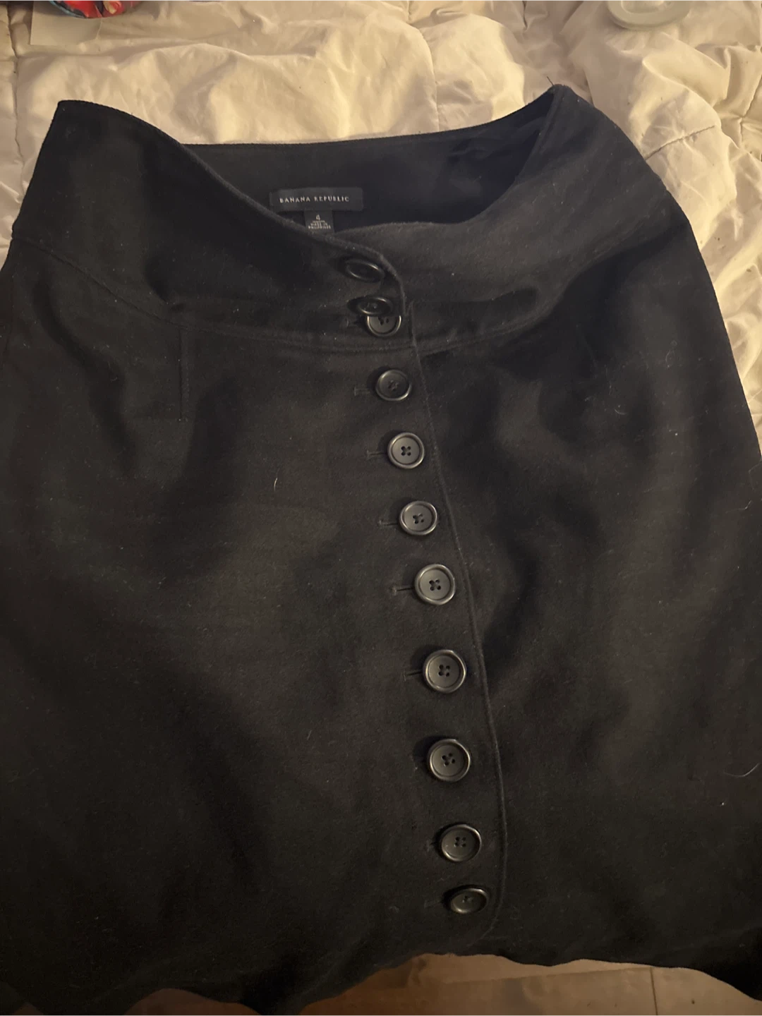 Banana Republic Black Button-Front Skirt - Size 4
