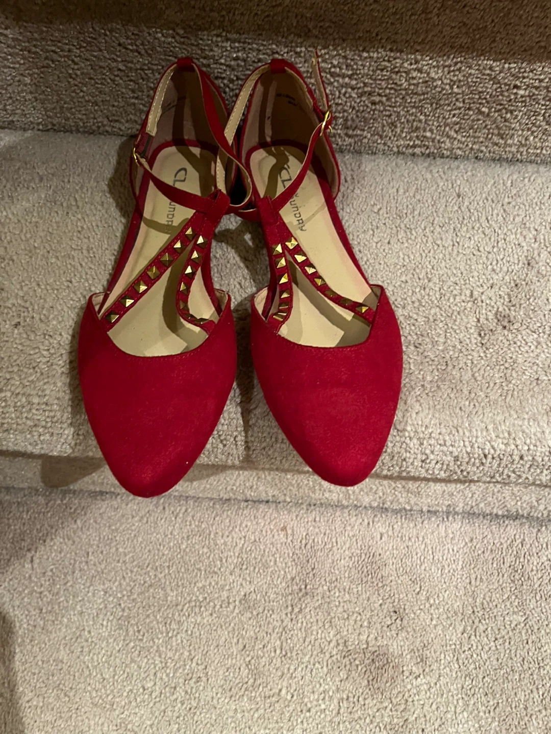 CL by Laundry Red Flats, Size 8 - photo 3