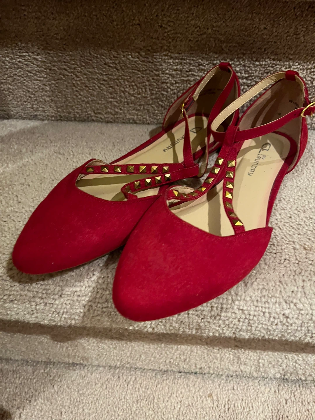CL by Laundry Red Flats, Size 8