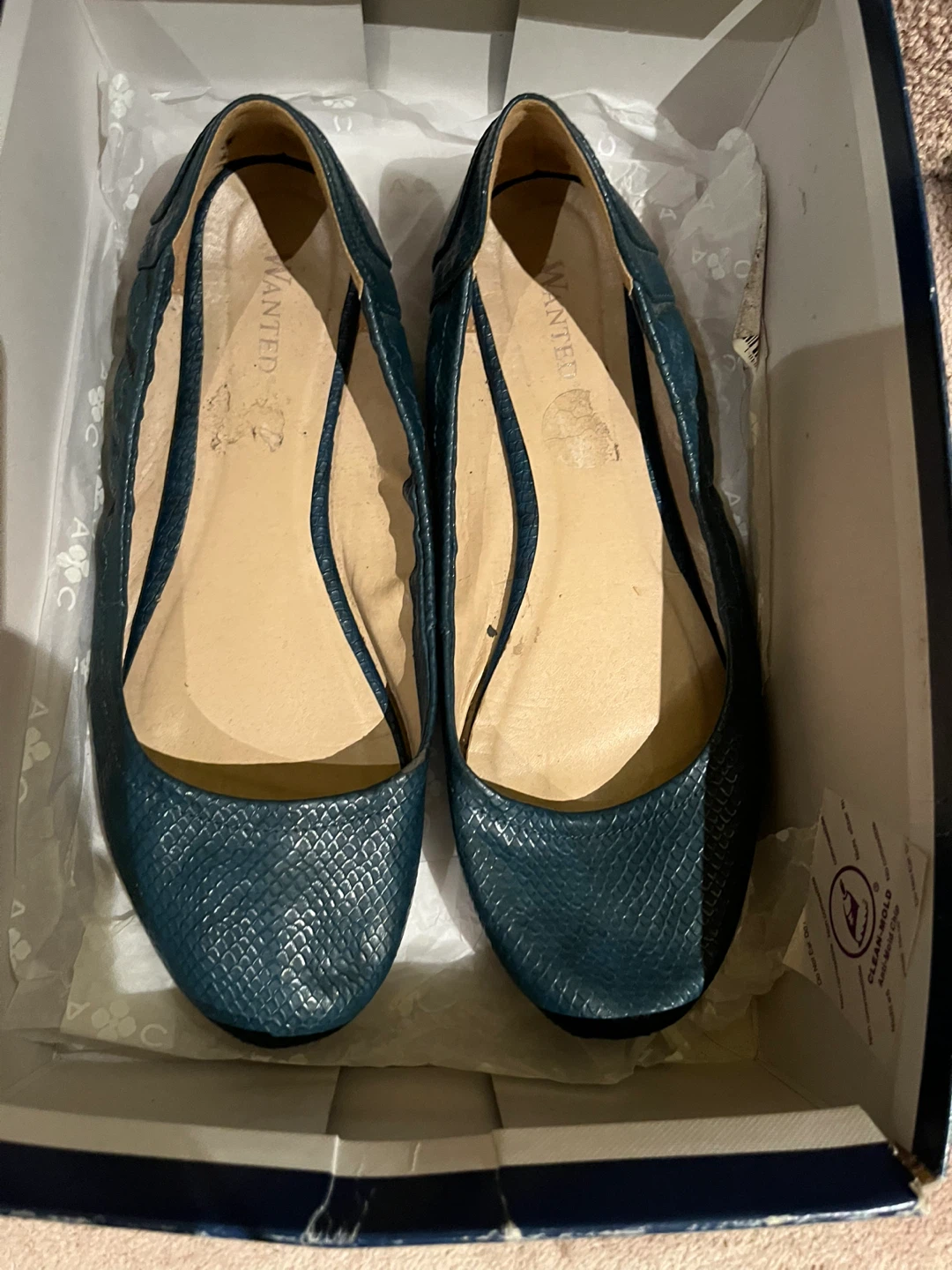 Wanted Teal Ballet Flats Size 7