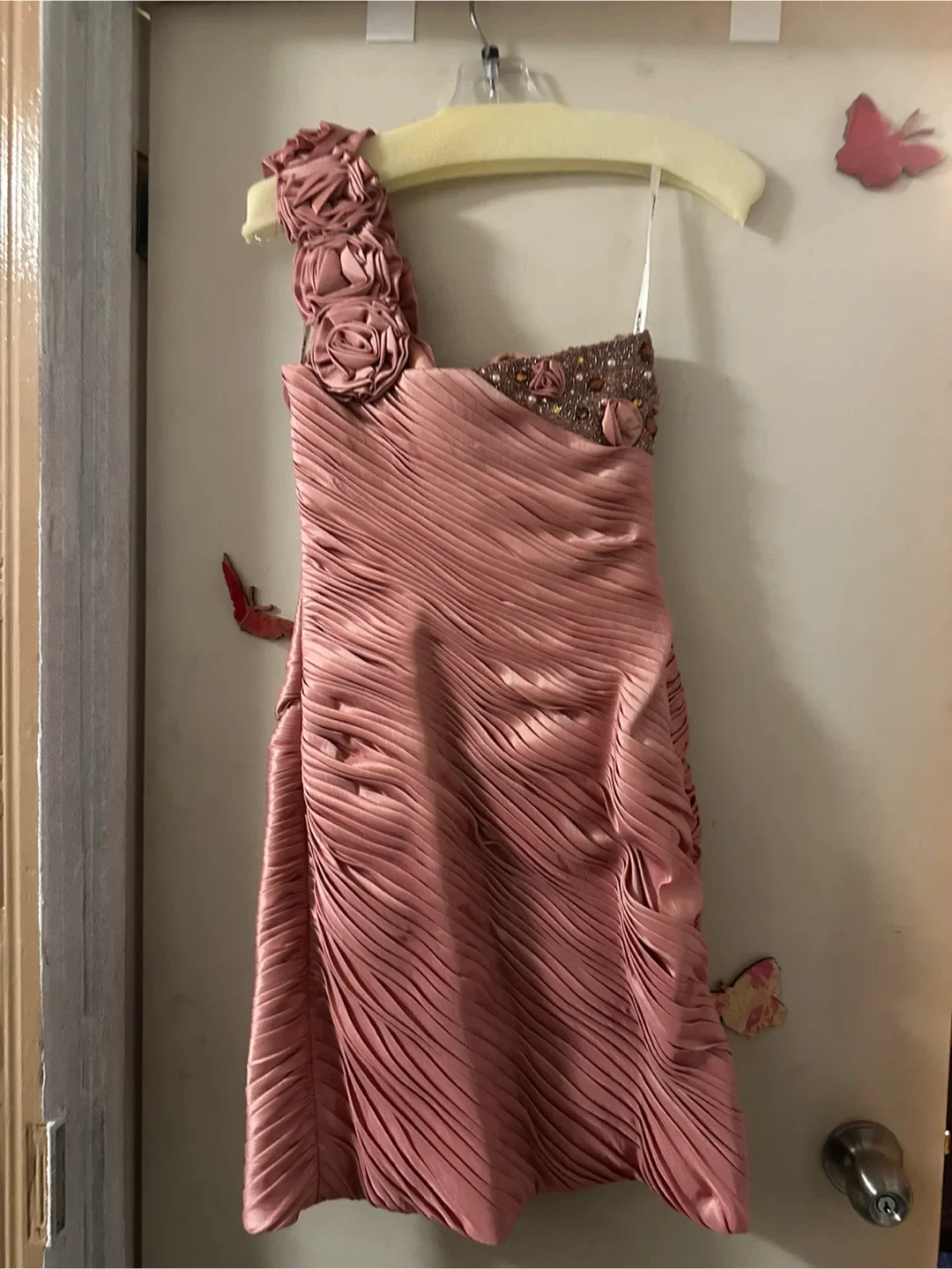 Pink One-Shoulder Cocktail Dress image indicator(2)