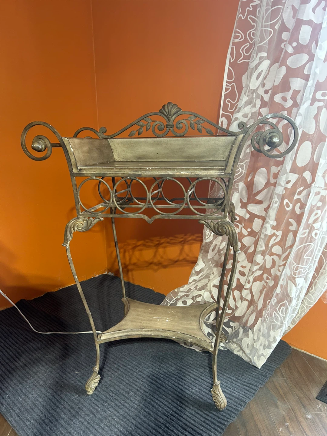 Vintage wrought iron Wine stand