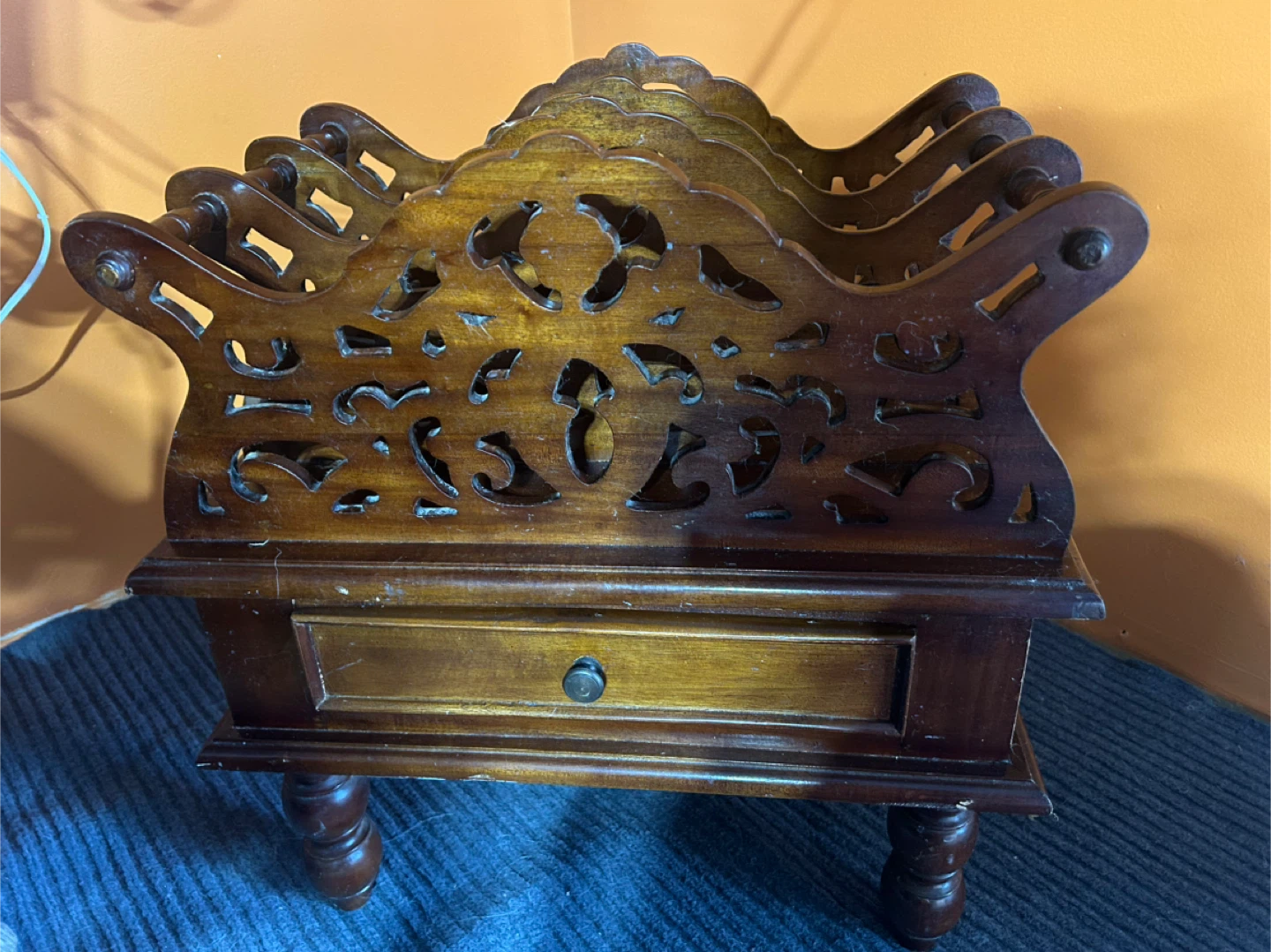 Wooden magazine Organizer with Drawer