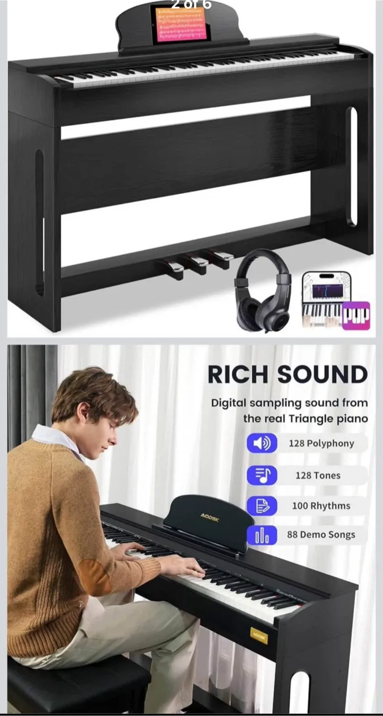 AODSK 88-Key Weighted Keyboard Digital Piano image indicator(5)