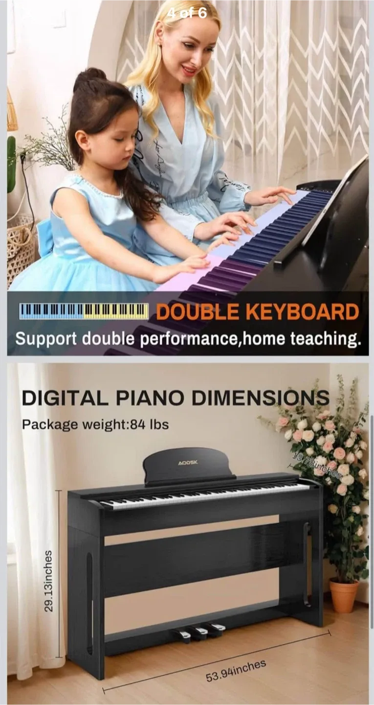 AODSK 88-Key Weighted Keyboard Digital Piano image indicator(4)