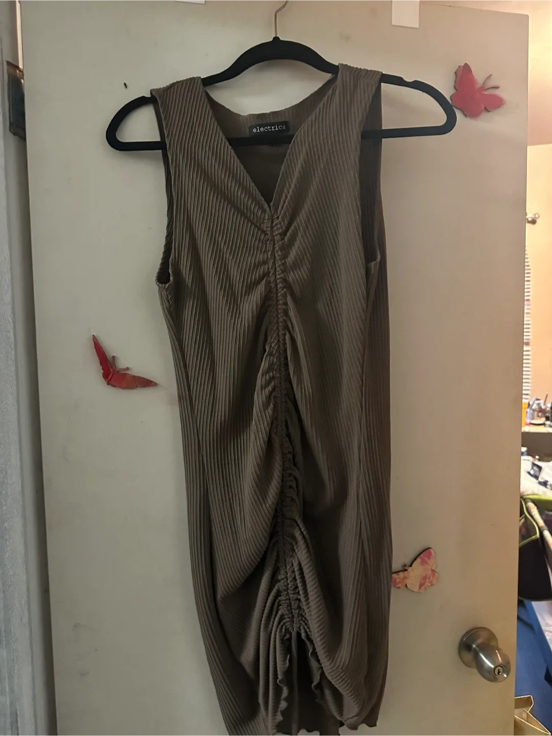 Electrica Brown Ribbed Dress