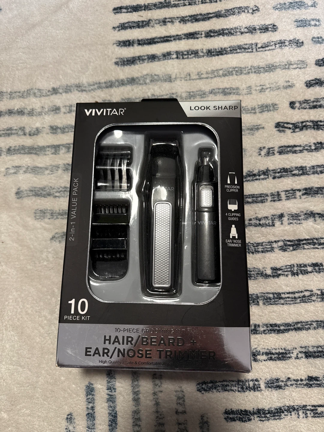 Vivitar 10-Piece Hair/Beard + Ear/Nose Trimmer Kit