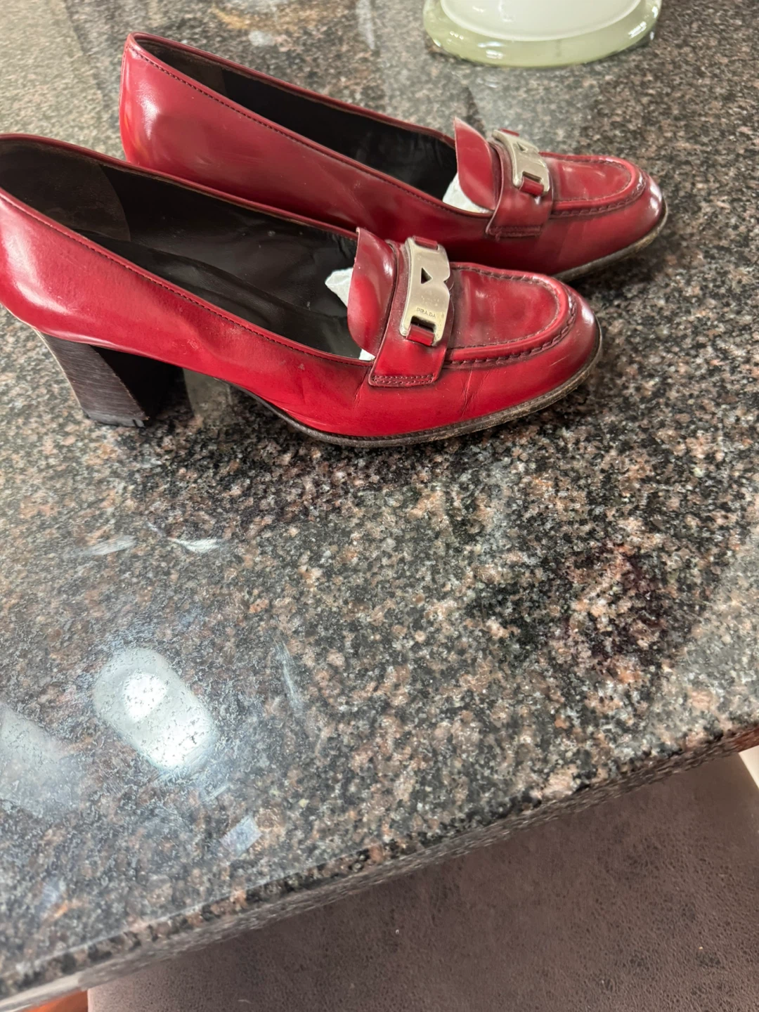 Prada Red Leather Heels - Size 37.5 - photo 3
