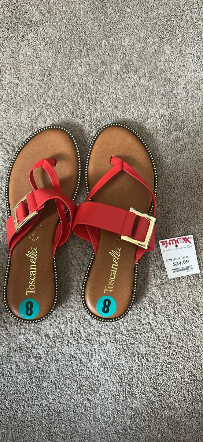 Toscanella Red Sandals - Size 8