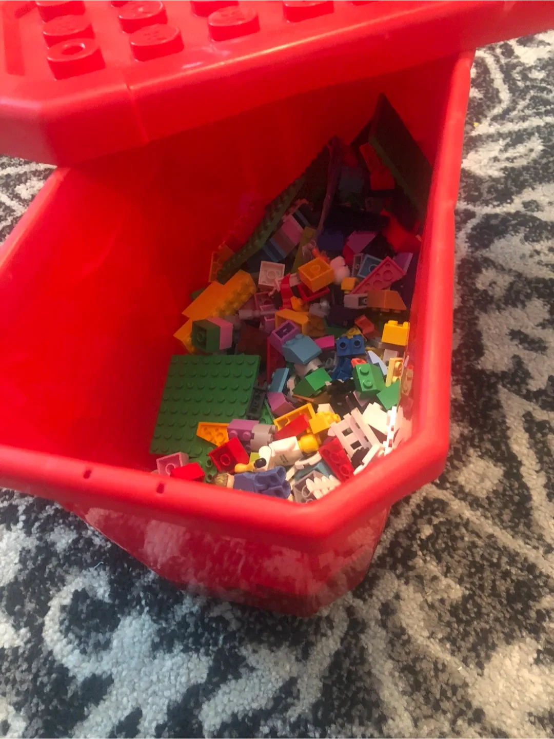 Mixed LEGO Bricks with Red Storage Bin image indicator(3)
