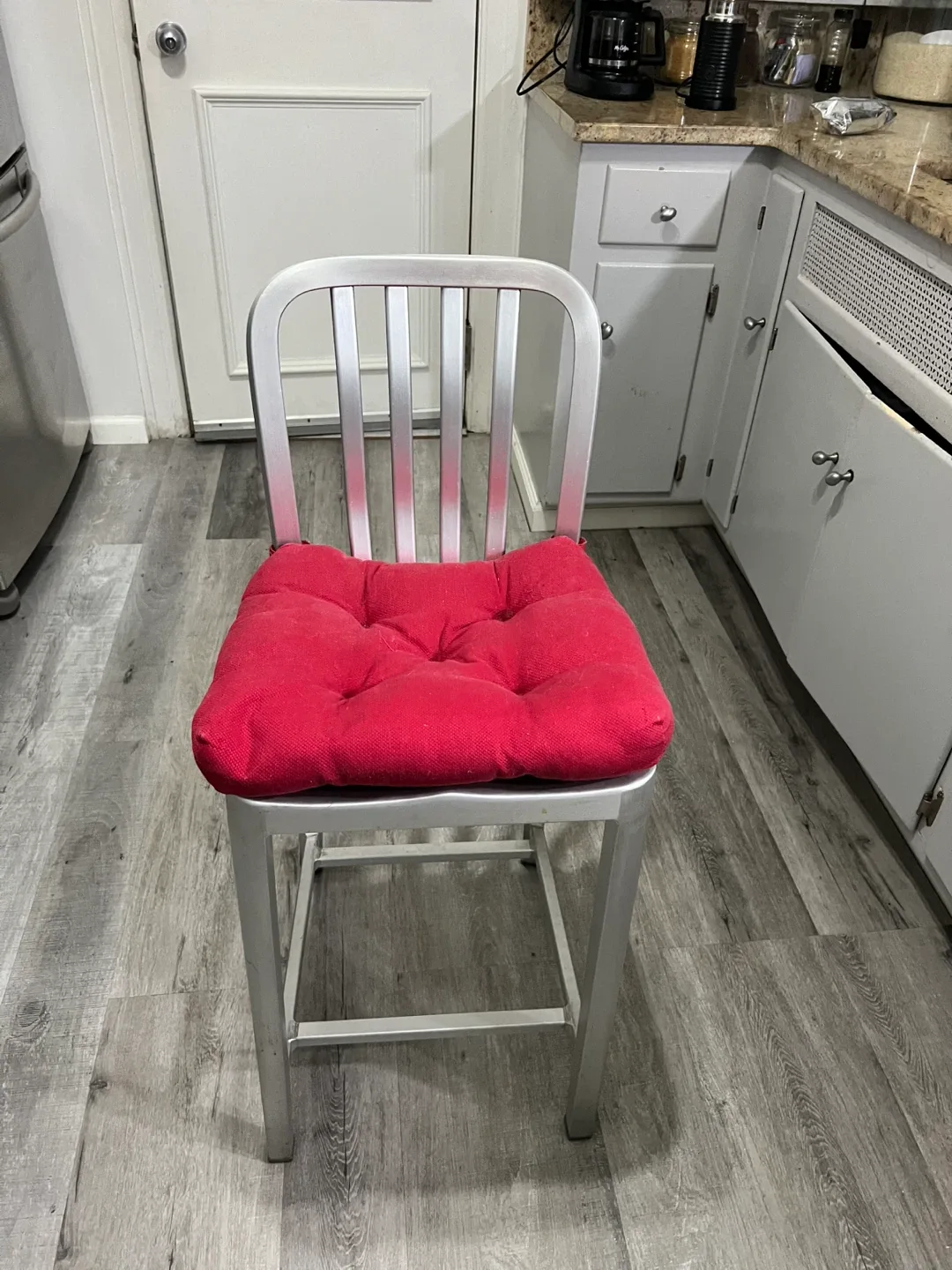 Crate and barrel Silver Aluminum Dining Chair image indicator(5)