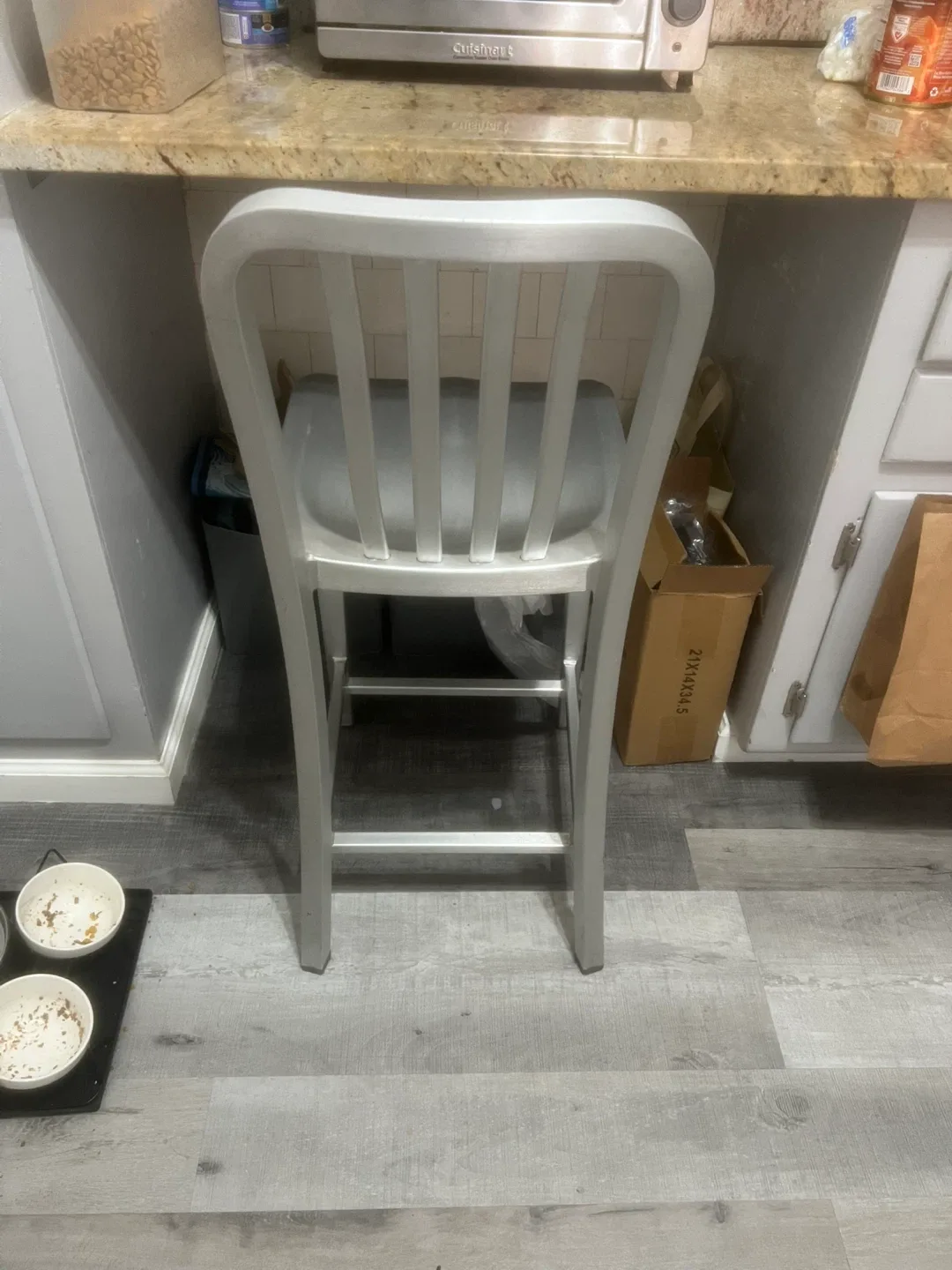 Crate and barrel Silver Aluminum Dining Chair image indicator(2)