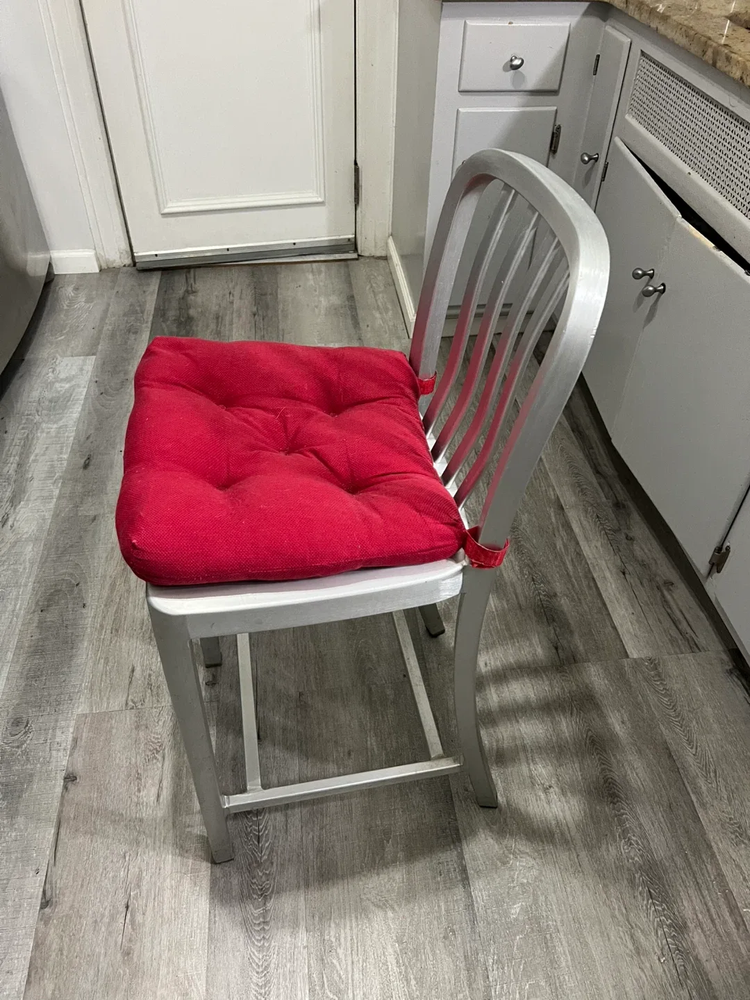 Crate and barrel Silver Aluminum Dining Chair image indicator(4)