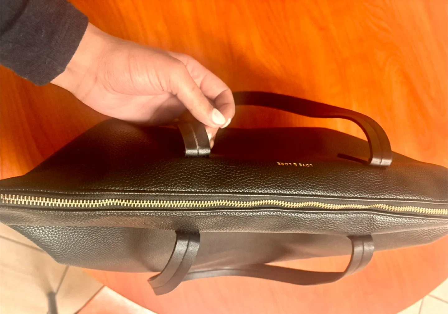 Love & Lore Black Faux Leather Tote Bag image indicator(4)