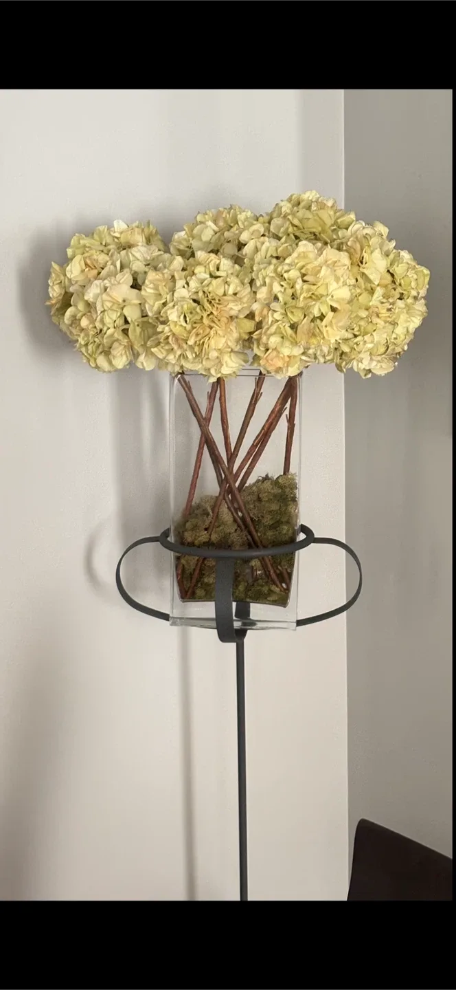 Floral Arrangement in Vase with Metal Stand thumbnail