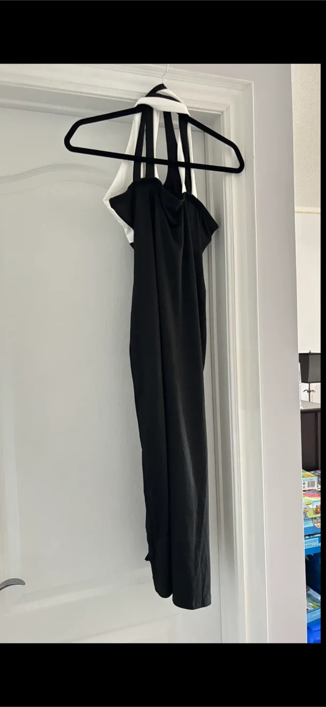 Black & White Halter Dress thumbnail